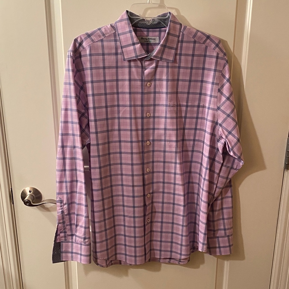 Tommy Bahama Men's Lavender Plaid Button Down Shirt